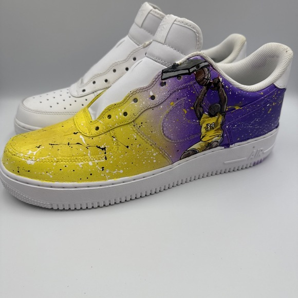 Air Force ones custom Shaquille O'Neal painted men's size 13. Some defects.